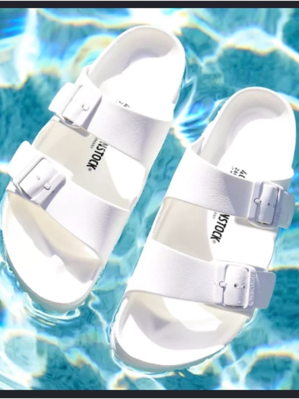 Birkenstock White L 10 M 8 Two-Strap EVA Sandals